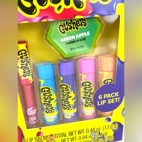 1 x 6pc Set Taste Beauty Gushers Candy Flavored Lip Balms and Liquid Lipgloss - Picture 6 of 6